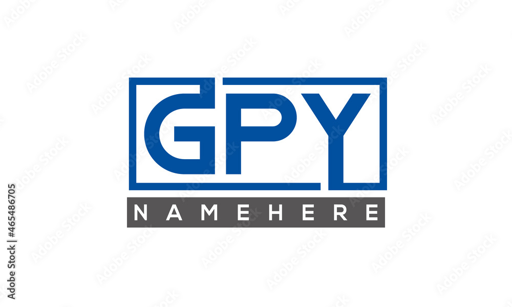 GPY Letters Logo With Rectangle Logo Vector GPY Letters Logo With Rectangle Logo Vector