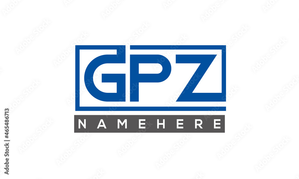 GPZ Letters Logo With Rectangle Logo Vector GPZ Letters Logo With Rectangle Logo Vector