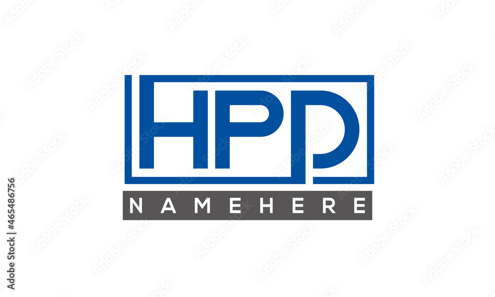 HPD Letters Logo With Rectangle Logo Vector HPD Letters Logo With Rectangle Logo Vector