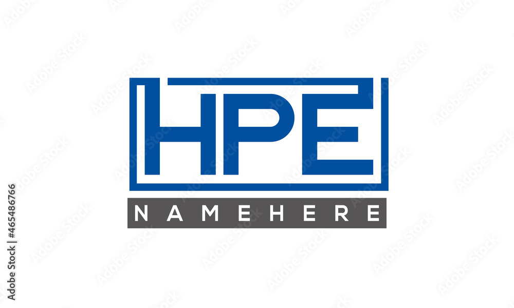 HPE Letters Logo With Rectangle Logo Vector HPE Letters Logo With Rectangle Logo Vector