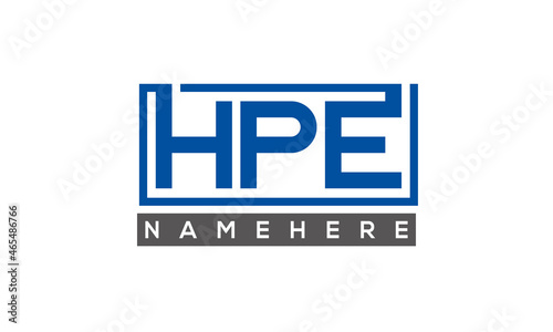 HPE Letters Logo With Rectangle Logo Vector  © PIARA KHATUN