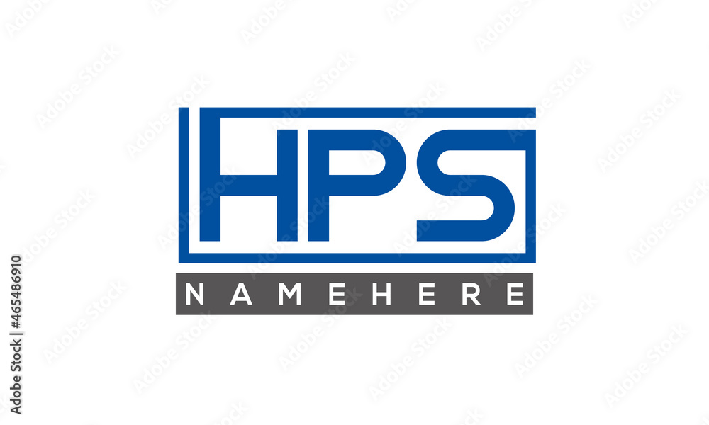 HPS Letters Logo With Rectangle Logo Vector HPS Letters Logo With Rectangle Logo Vector