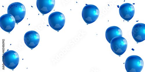 Celebration party banner with Blue color balloons background. Sale Vector illustration. Grand Opening Card luxury greeting rich. frame template.