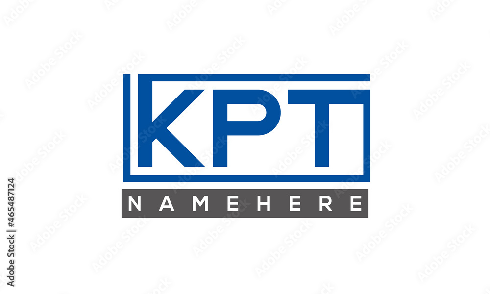 KPT Letters Logo With Rectangle Logo Vector KPT Letters Logo With Rectangle Logo Vector