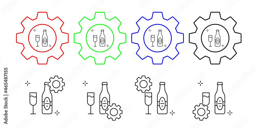 Wine, addictions, goblet vector icon in gear set illustration for ui and ux, website or mobile application Wine, addictions, goblet vector icon in gear set illustration for ui and ux, website or mobile application
