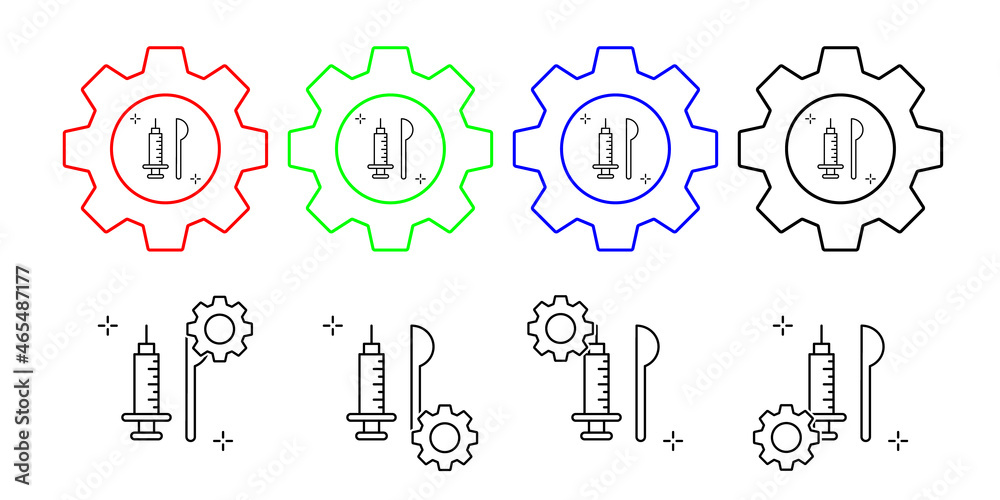 Heroin, injector, spoon vector icon in gear set illustration for ui and ux, website or mobile application Heroin, injector, spoon vector icon in gear set illustration for ui and ux, website or mobile application
