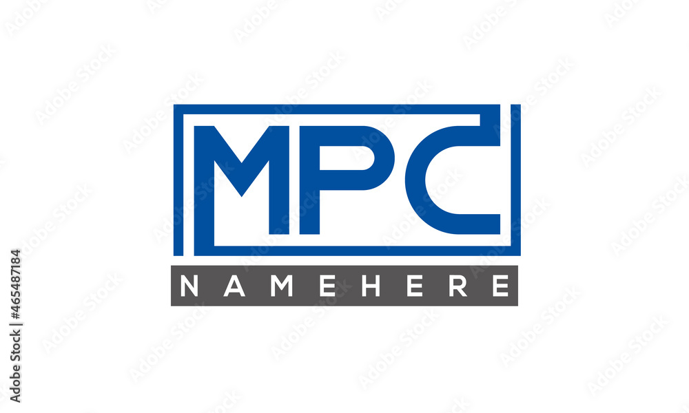 MPC Letters Logo With Rectangle Logo Vector Stock Vector | Adobe Stock