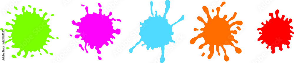 Fototapeta premium Vector colorful splashes. Abstract vector illustration. Paint splashes set