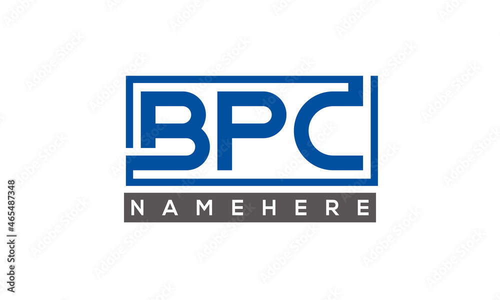 MPC Letters Logo With Rectangle Logo Vector MPC Letters Logo With Rectangle Logo Vector