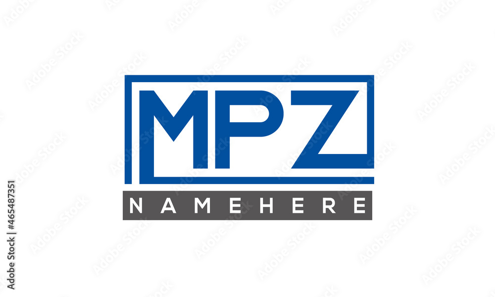 MPZ Letters Logo With Rectangle Logo Vector MPZ Letters Logo With Rectangle Logo Vector