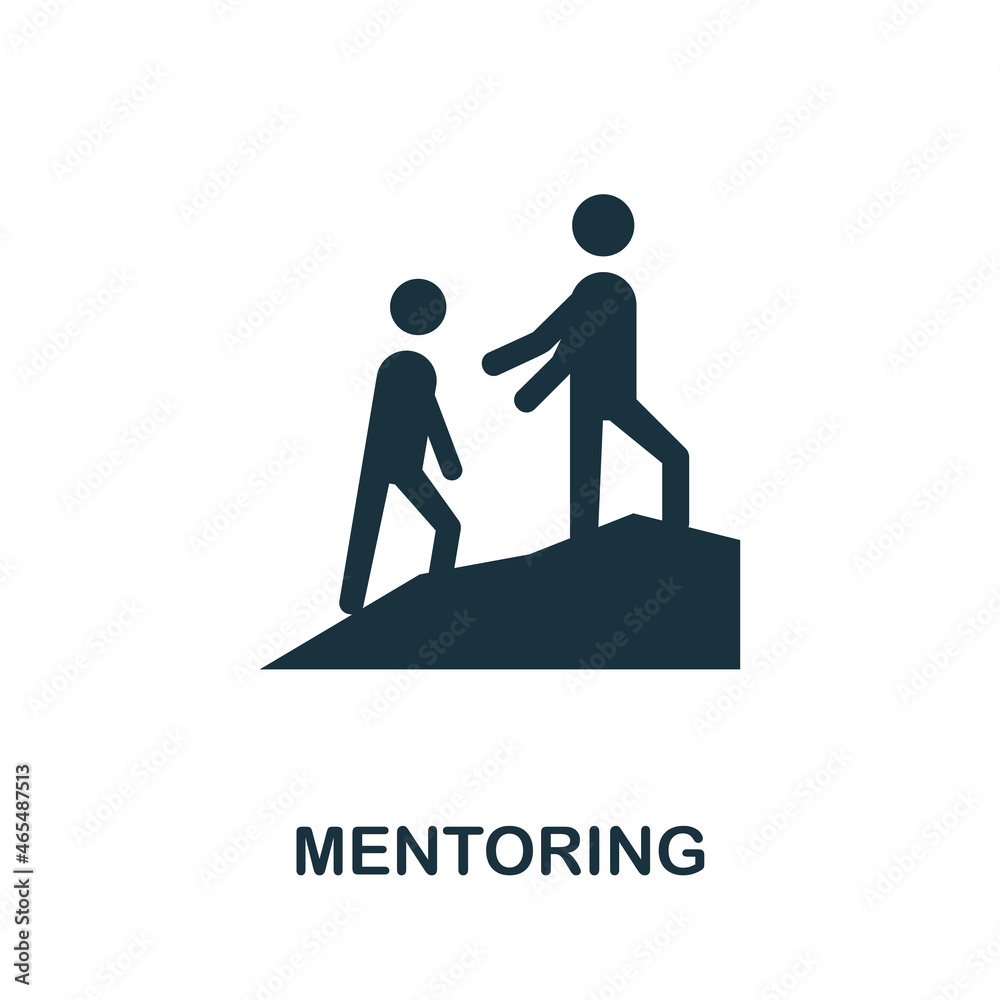 Mentoring icon. Monochrome simple element from leadership collection. Creative Mentoring icon for web design, templates, infographics and more Mentoring icon. Monochrome simple element from leadership collection. Creative Mentoring icon for web design, templates, infographics and more
