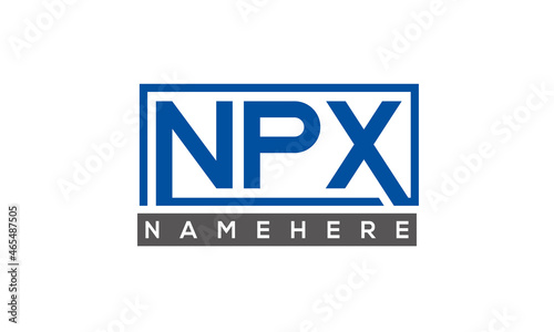 NPX Letters Logo With Rectangle Logo Vector 