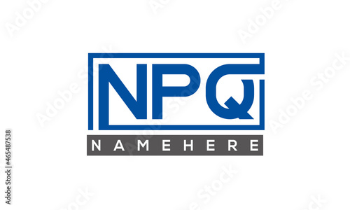 NPQ Letters Logo With Rectangle Logo Vector 