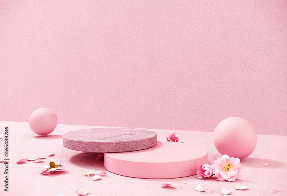 Holiday greeting card for Valentine's Day - 3d, render with copy space on February 14, March 8. Premium podium, stand on pastel, light background.Studio with pink hearts, symbol of love. Holiday greeting card for Valentine's Day - 3d, render with copy space on February 14, March 8. Premium podium, stand on pastel, light background.Studio with pink hearts, symbol of love.