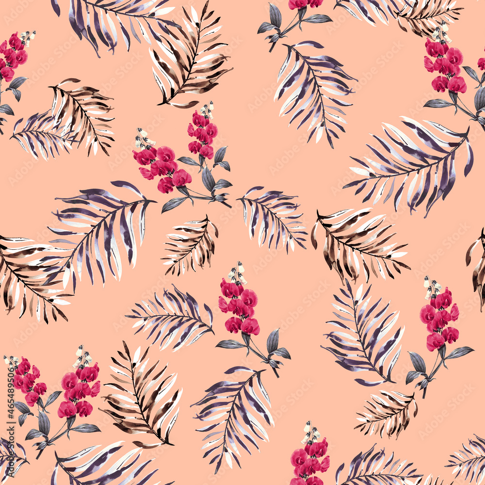 Fototapeta premium Seamless flowers pattern, floral print.
