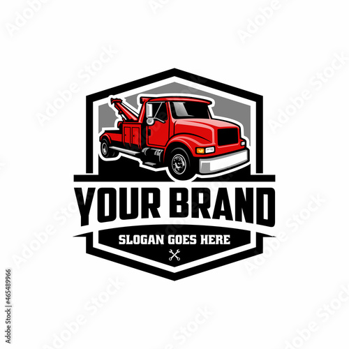 tow truck - towing truck - service truck logo isolated vector