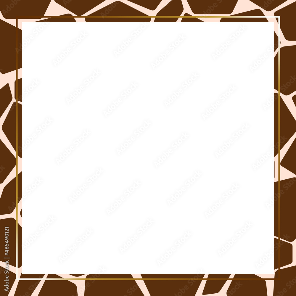 Obraz premium 高級感のあるキリン柄フレーム 正方形