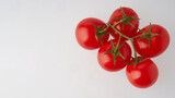 Tomato isolated food ripe red group ingredient. Ripe tomatoes top view.