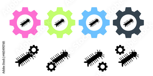 Aedes, fight, larvae, zika vector icon in gear set illustration for ui and ux, website or mobile application