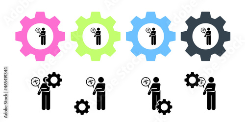 Feel, zika, doctor, body vector icon in gear set illustration for ui and ux, website or mobile application