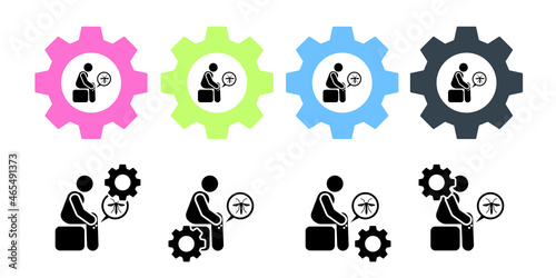 Feel, zika, doctor, dengue vector icon in gear set illustration for ui and ux, website or mobile application