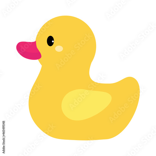 Yellow Rubber Duck as Kids Toy Vector Illustration