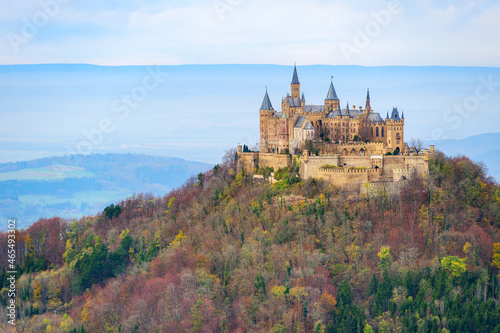 Photography Hohenzollern castle in the Black Forest mountains, Germany