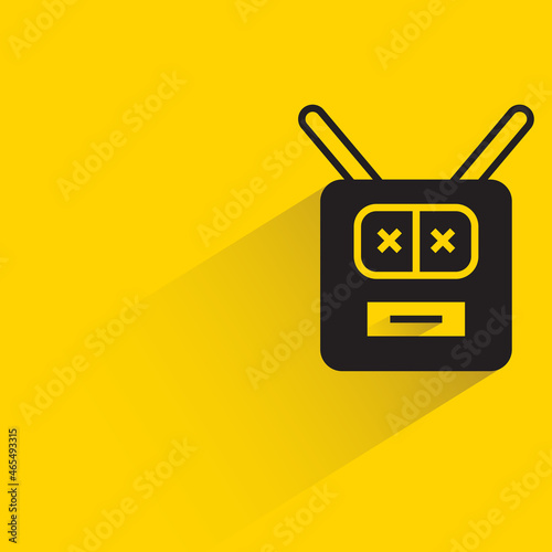 robot head avatar on yellow background vector illustration