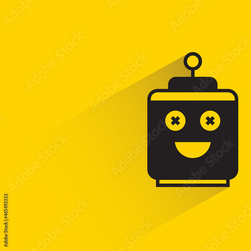 robot head avatar on yellow background vector illustration