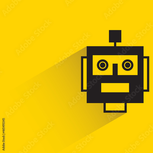 robot head avatar on yellow background vector illustration