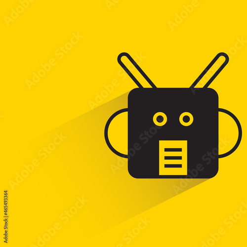 robot head avatar on yellow background vector illustration