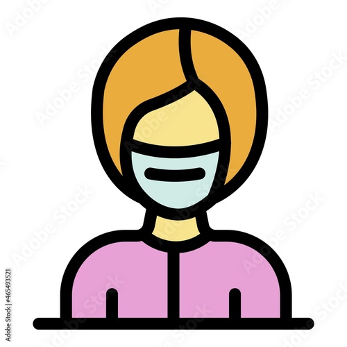 Manicurist woman icon. Outline manicurist woman vector icon color flat isolated