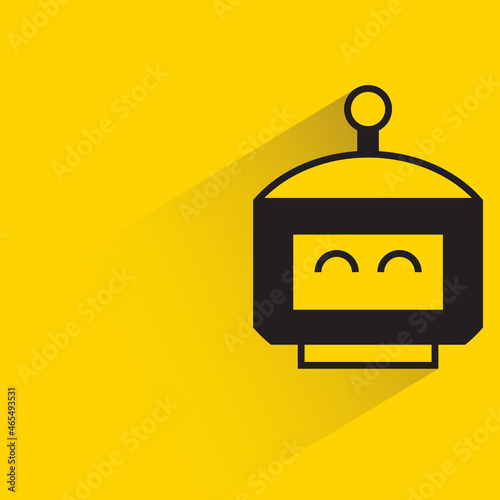 robot head avatar on yellow background vector illustration