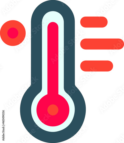 Temperature icon, Set of all Photography color flat icons isolated on white background, thermometer hot and cold