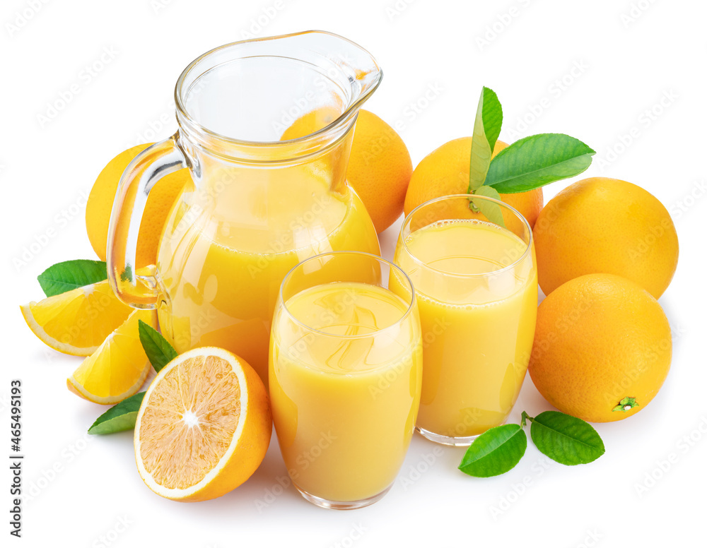Yellow orange fruits and fresh orange juice isolated on white background. Yellow orange fruits and fresh orange juice isolated on white background.