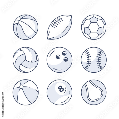 Balls icons set,flat design icon vector illustration