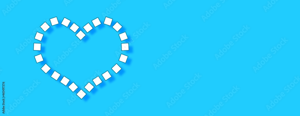 Heart Concept on blue background. Horizontal web banner with copy space, template. Heart Concept on blue background. Horizontal web banner with copy space, template.