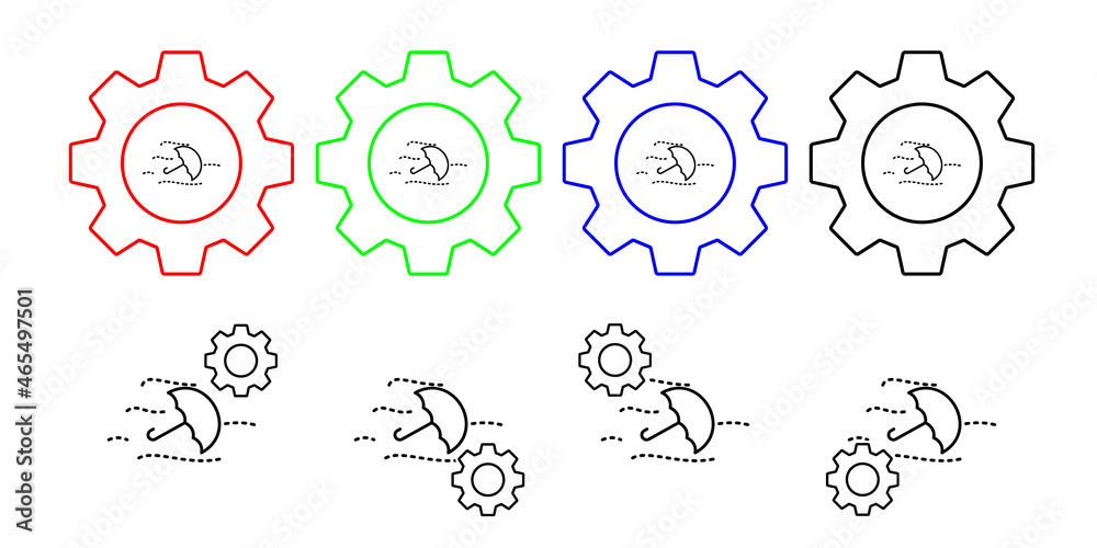 Air pollution, umbrella vector icon in gear set illustration for ui and ux, website or mobile application Air pollution, umbrella vector icon in gear set illustration for ui and ux, website or mobile application