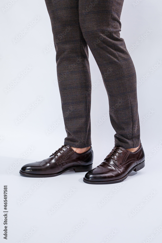 Men's classic shoes with natural leather, men's shoes under a classic suit