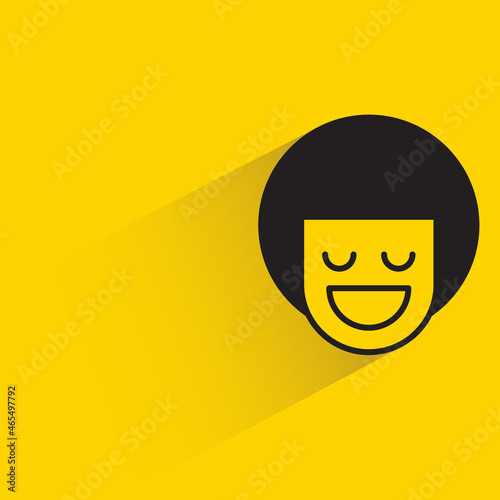 boy emoticon on yellow background vector illustration
