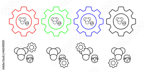 Chemical allergy vector icon in gear set illustration for ui and ux, website or mobile application