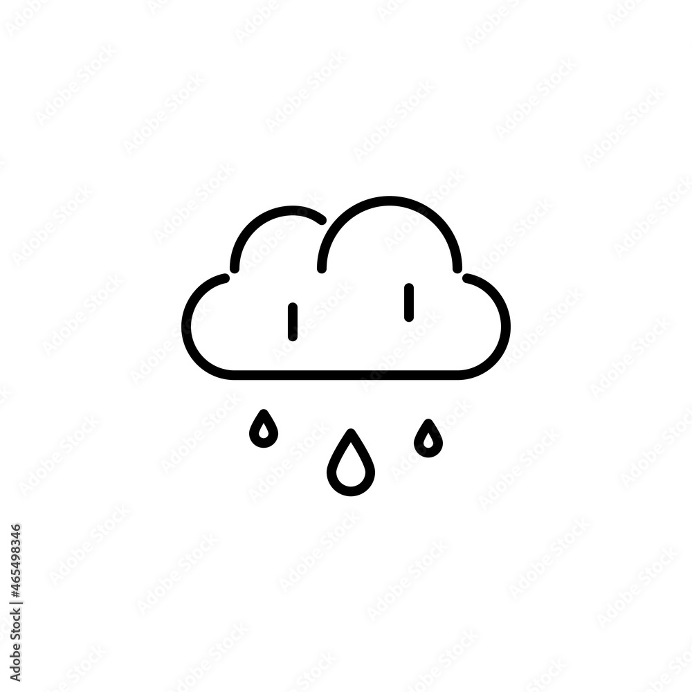 Autumn rain from a cloud. Pixel perfect, editable stroke line art icon Autumn rain from a cloud. Pixel perfect, editable stroke line art icon