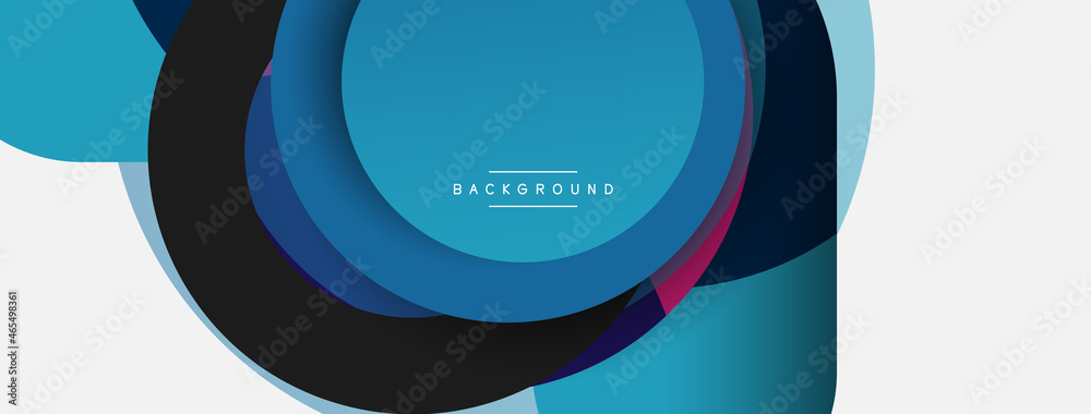 Fototapeta premium Circle and round shapes abstract background. Vector illustration for wallpaper banner background or landing page