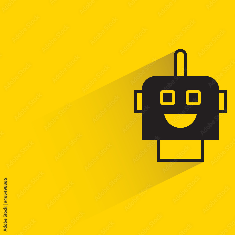 robot head avatar on yellow background vector illustration robot head avatar on yellow background vector illustration