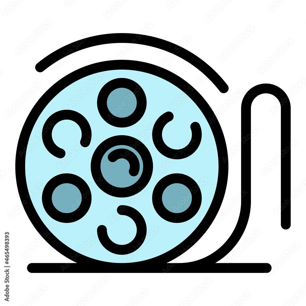 Film reel icon. Outline film reel vector icon color flat isolated Film reel icon. Outline film reel vector icon color flat isolated
