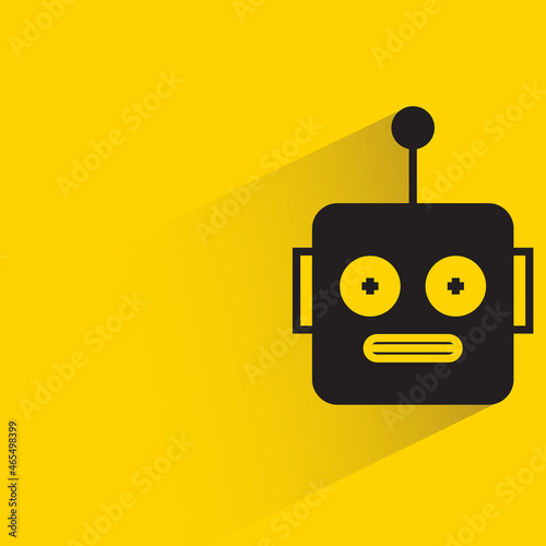 robot head avatar on yellow background vector illustration