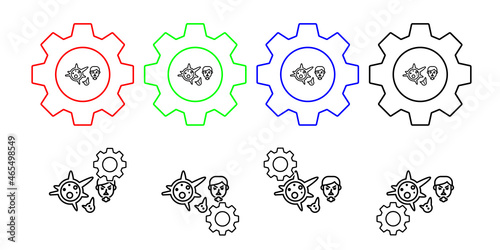 Mold, allergic face vector icon in gear set illustration for ui and ux, website or mobile application