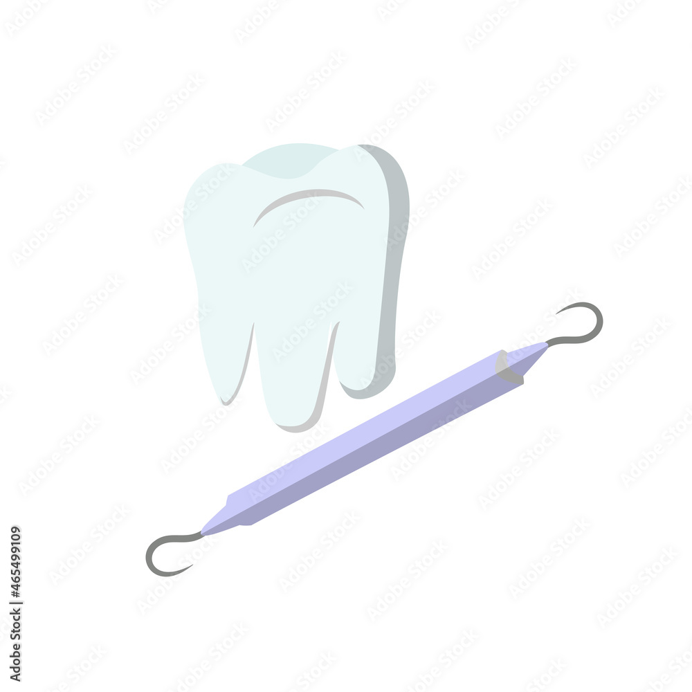 Dentist tool kit for dental treatment vector illustration in a flat design Dentist tool kit for dental treatment vector illustration in a flat design