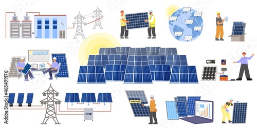 Solar Plant Icon Set