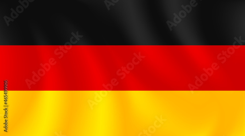 The national flag of the Germany with imitation of light waves on the fabric. Weimar Republic. Vector stock illustration